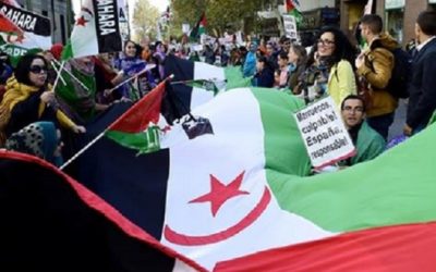 Demonstratie voor onafhankelijkheid Westelijke Sahara in Madrid