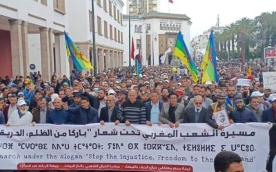 Demonstratie Rabat om vrijlating Riffijnse activisten