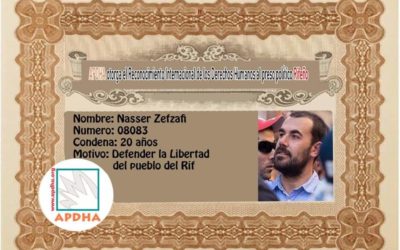 APDHA geeft internationale erkenning aan Nasser Zefzafi